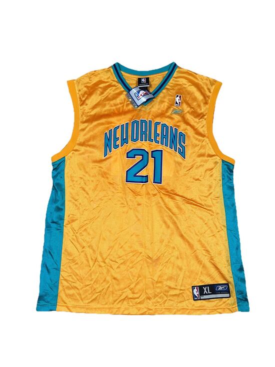 Reebok Other - NWT‎ Reebok #21 Jamaal Magloire New Orleans Hornets NBA Vintage Yellow Jersey XL